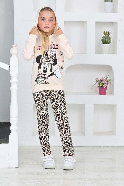 LİLLYPİCCA Leopard Patterned Hooded Sweatshirt - Leggings Set of 2