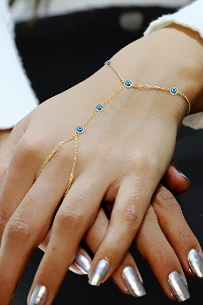 Söğütlü Silver Gümüş altın yaldızlı nazarlı cam göz şahmeran SGTL12520GOLD