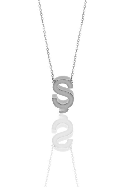 Söğütlü Silver Gümüş Rodyumlu Üç Boyutlu Minimal Ş Harf Kolye Sgtl11181s