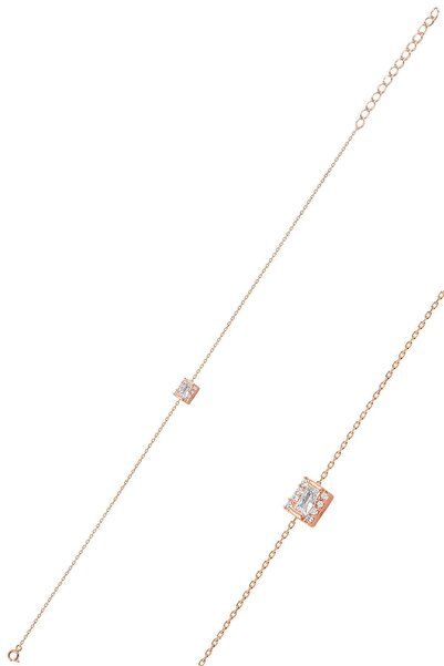 Söğütlü Silver Gümüş Rose Baget Taşlı Bileklik Sgtl10280bgt