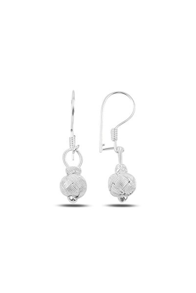 Söğütlü Silver Gümüş Beyaz Kazaziye Top Küpe Sgtl9519byz