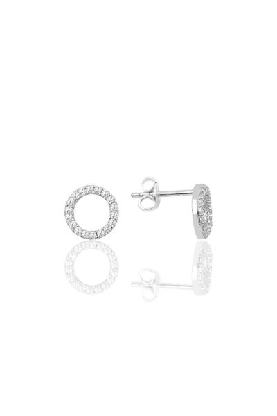 Söğütlü Silver Gümüş Zirkon Taşlı Halka Modeli Küpe Sgtl9877