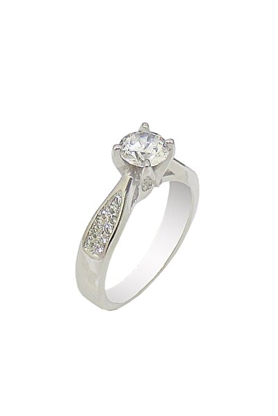 Söğütlü Silver tek taş yüzük SGTL2654