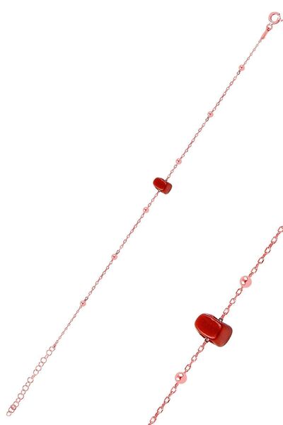 Söğütlü Silver Kadın Gümüş Mercan Renkli Top Top Bileklik SGTL9718ROSE