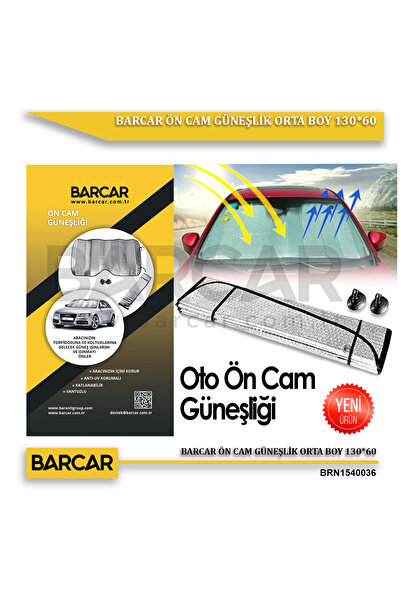 BARCAR Ön Cam Uyumlu Güneşli?k Orta Boy 130*60