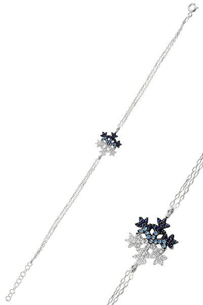 Söğütlü Silver Gümüş Rodyumlu Renkli Kar Tanesi Bileklik Sgtl10960rodaj