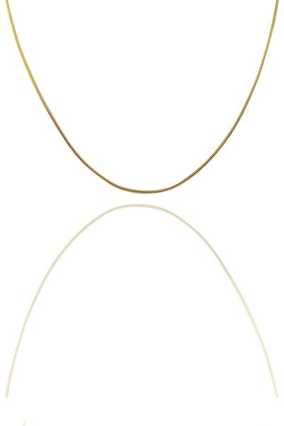 Söğütlü Silver Gümüş Altın Yaldızlı 60 Cm Italyan Yılan Kolye Sgtl11292gold