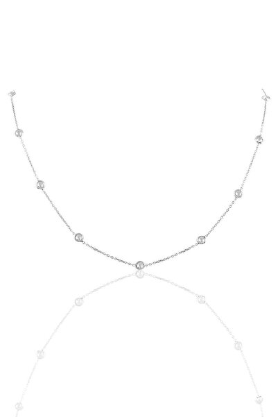 Söğütlü Silver Gümüş Sıra Taşlı 45 Cm Kolye Sgtl9830rodaj