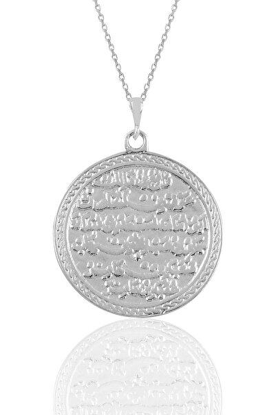 Söğütlü Silver Gümüş Rodyumlu Kıtmir Duası Yazılı Kolye Sgtl10907rodaj