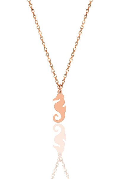 Söğütlü Silver Gümüş Rose Deniz Atı Kolye Sgtl12006rose