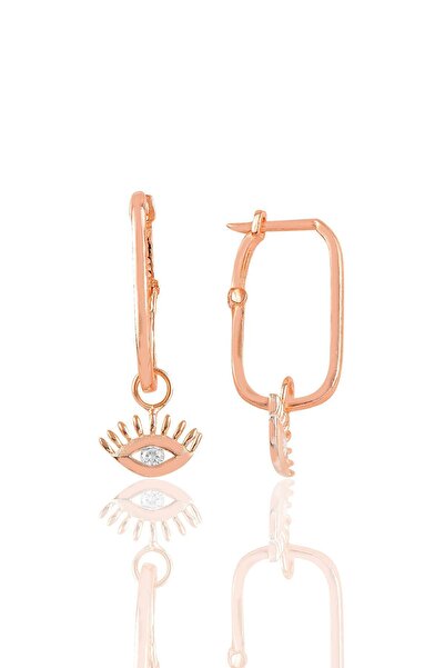 Söğütlü Silver Gümüş Göz Modeli Zirkon Taşlı Göçmen Küpe Sgtl8794