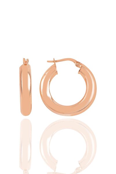 Söğütlü Silver Gümüş Rose 5 Mm Kalınlığında 25 Mm Büyüklüğünde Kalın Gümüş Halka Küpe Sgtl10936rose