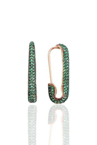 Söğütlü Silver Gümüş Firkete Çengel Küpe SGTL10145YEŞİL