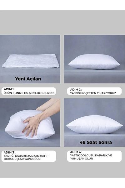 Kidmex 1000gr 2 Pieces Washable Bead Fiber Soft Goose Feather Pillow
