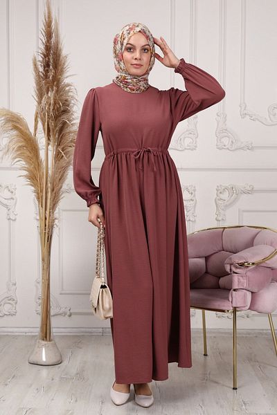 fistan Φόρεμα Hijab με σχοινί μέσης