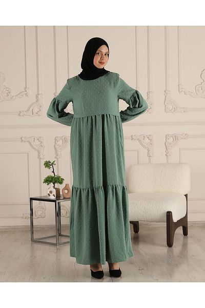fistan Princess Sleeve Hijab DRESS Φόρεμα προσευχής Φόρεμα μαμάς Φόρεμα Hijab με μοτίβο Pom Pom