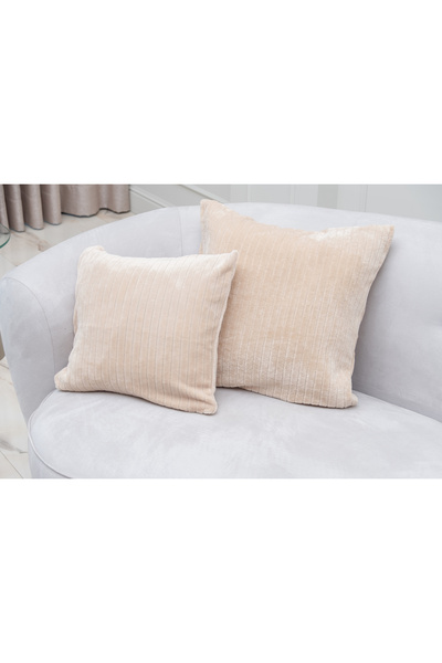 MEYHOME Husă de pernă Wellsoft Beige cu nervuri