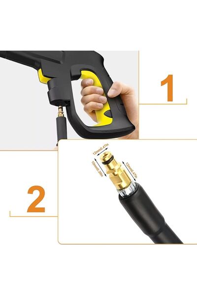 Autoline Karcher K2 K3 K4 K5 K6 K7 uyumlu yüksek basınçlı yıkama hortumu 10 Metre Uzunluk