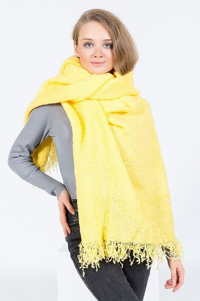 POSUSS Boucle Shawl Acrylic Women's Shawl 80x200 Cm- Yellow - Ps2107