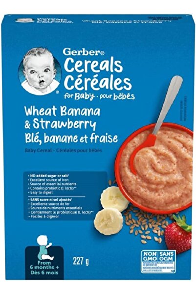 GERBER Cereals- Wheat Banana Strawberry-227 Gr- 6. aydan itibaren- 2.aşama
