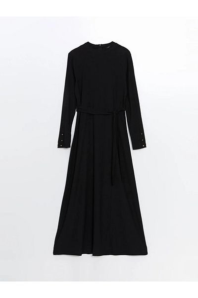 LC Waikiki LCW Modest - Νέο μαύρο γυναικείο φόρεμα με λαιμόκοψη