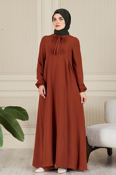 fistan Mevlana from Nevrül Robadan - Hijab Dress with Bell Skirt, Viscose Cotton Prayer Dress