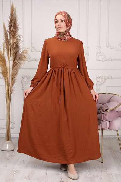fistan Φόρεμα Hijab με σχοινί μέσης