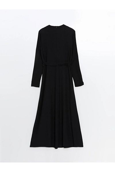 LC Waikiki LCW Modest - Νέο μαύρο γυναικείο φόρεμα με λαιμόκοψη