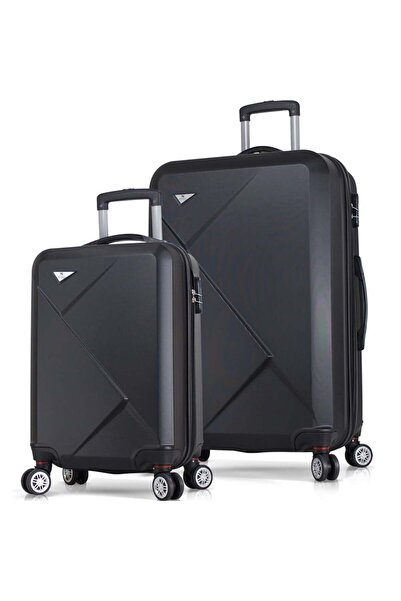 My Valice Diamond Abs Kabin Ve Büyük Boy Siyah 2'li Valiz Seti