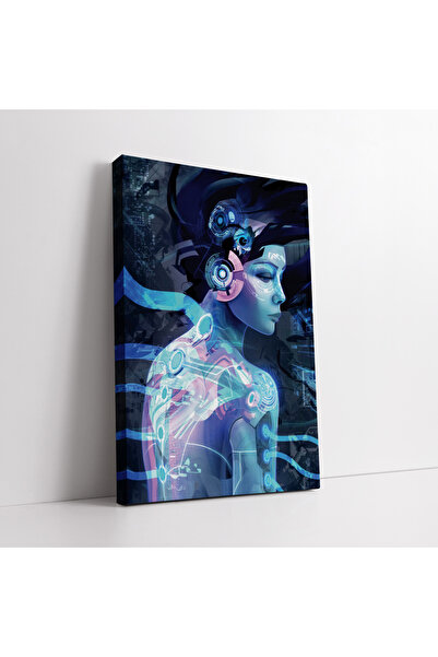 KOSS Dijital Tablou pe pânză Blue Robot Woman