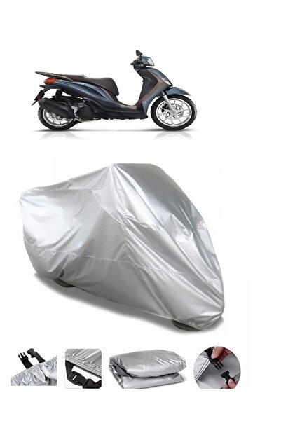 CoverPlus ماركة دراجة نارية مقاومة للماء باللون الرمادي من Piaggio Liberty 200