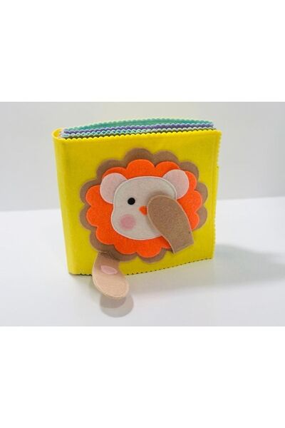 BEBİSBOOK Montessori Bebek Kitabı Aslan Tasarım Kapak 3-9 Ay Eğitici Bebek Ak...