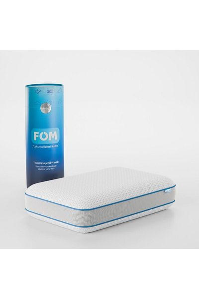 FOM Μαξιλάρι Chubby Visco με ορθοπεδικό μασάζ - 60x40x13, Λευκό