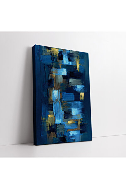 KOSS Dijital Tablou abstract modern pe pânză, albastru și galben