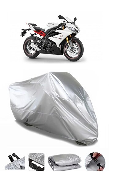 CoverPlus ماركة دراجة نارية مقاومة للماء باللون الرمادي من Triumph Daytona 765