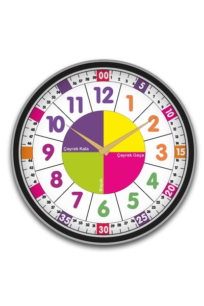 enmalife Çocuk Odası Duvar Saati / Öğretici Duvar Saati 48 Cm/ Dijital Duvar ...