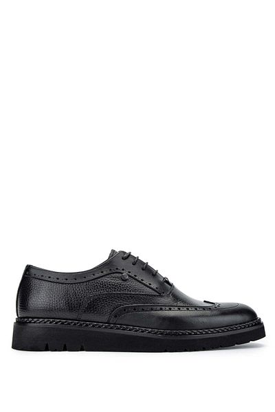 Tamer Tanca Genuine Leather Men's Black Floaters - Casual Shoes