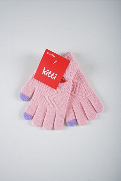 Kitti قفازات محبوكة للفتيات 4-8 سنوات