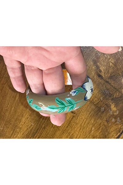 Gönülden Tasarım EL BOYAMA BAMBU KADIN BİLEZİK ÇAP 7 CM