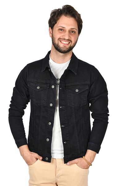 DeepSEA Мъжки тъмносини дънкови палта Laser Slim Fit Lycra 2201006