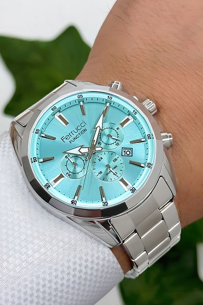 Ferrucci Function Men's Wristwatch Functions Active Steel Cord Steel Case