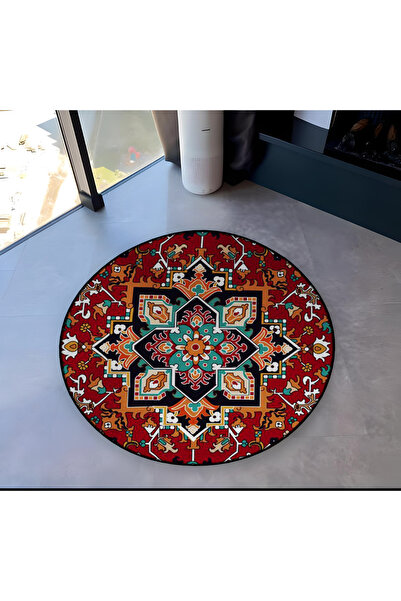 Rugs Modern Halı سجادة زخرفية عتيقة بقاعدة منسوجة مستديرة منقوشة ذات طابع تقل...