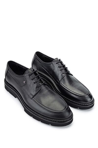 Tamer Tanca Genuine Leather Black Men's Casual Shoes