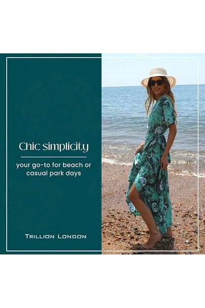 VipDeluXe Trillion London Women's - Summer Caftan, Beachwear and Swimsuit, Cover up Dress