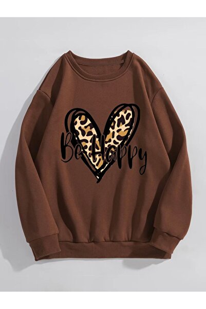 Jakinta Outdoors ARA BÜYÜK BEDEN RAHAT KALIP BASKILI SIFIR YAKA SWEATSHİRT