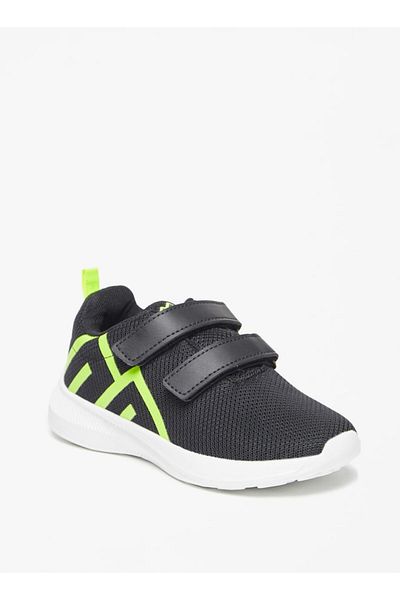 Oaklan by Shoexpress OAKLAN Logo Print Low-Ankle Sneakers with Hook and Loop Closure