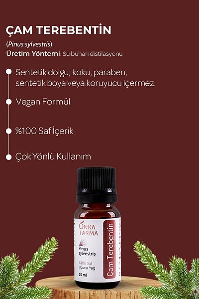 OnkaFarma Onka Farma Pine Turpentine Essential Oil - 100% Natural No Additives - 10 ml