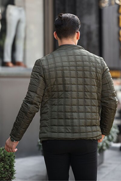 Mero Life Khaki Men's Puffer Jacket - Water Repellent, Windproof, Furry Quilted, Classic Comfort