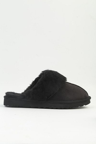 Pierre Cardin Pc-54392 Model Black Women's Slippers - Furry Inside