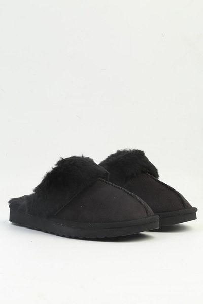 Pierre Cardin Pc-54392 Model Black Women's Slippers - Furry Inside